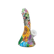 Printed Silicone Bent-Neck Straight Bong (MST242)