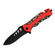 MSK067 - Red Camo Folding Knife
