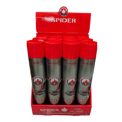 Spider Premium Butane Gas 850ml - 12/Display