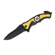 MSK039 - Black & Gold Emblem Folding Knife