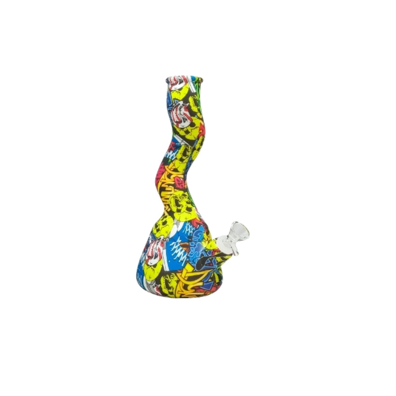Twisted Silicone Bong with Glass Tube (MST243)