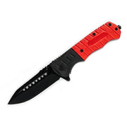 MSK078 - Red & Black Textured Folding Knife