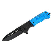 MSK079 - Blue & Black Textured Folding Knife