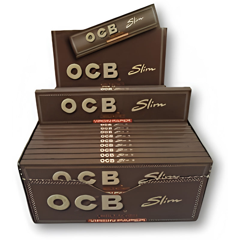 OCB Unbleached King Size Slim Rolling Papers - CP1288 - 50 Booklets