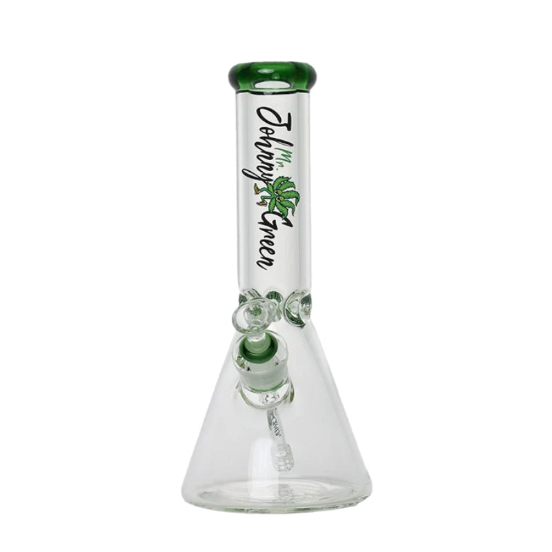 12" 9mm Beaker With Elephant Joint With Grid Percolator Slide - Green (MJG-002)