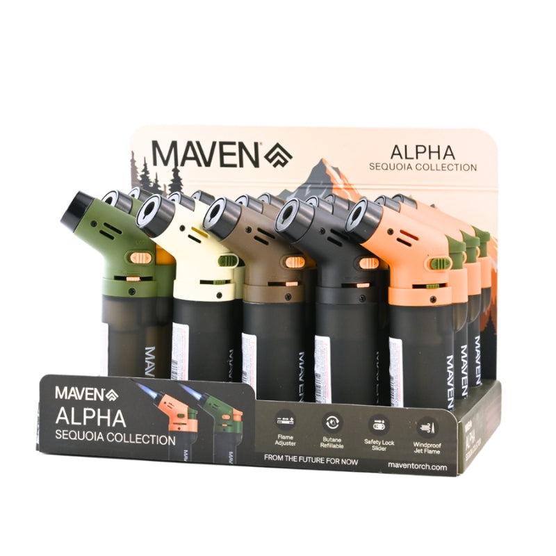 Maven Alpha Sequoia Collection Lighter Display of 15