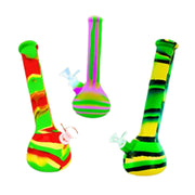 MSTS183 - Striped Beaker-Base Silicone Water Bong