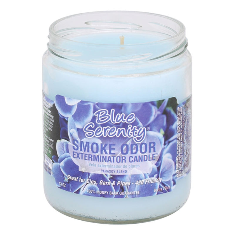 Blue Serenity Smoke Odor Year-Round Fragrances Exterminator 13oz Candle