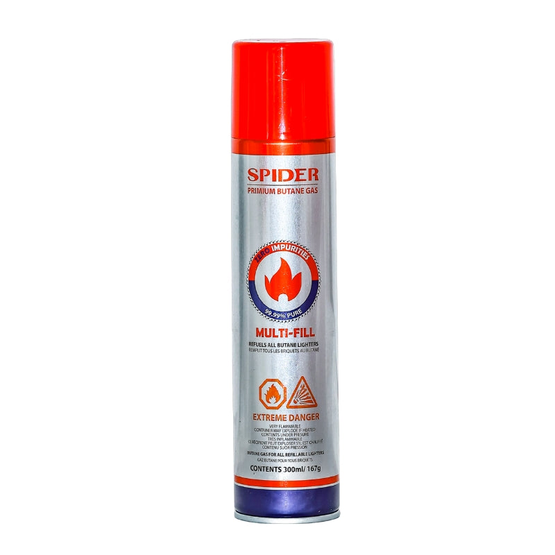 Spider Premium Butane Gas 300ml - 12/Display