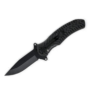 MSK088 - All-Black Chevron Textured Folding Knife