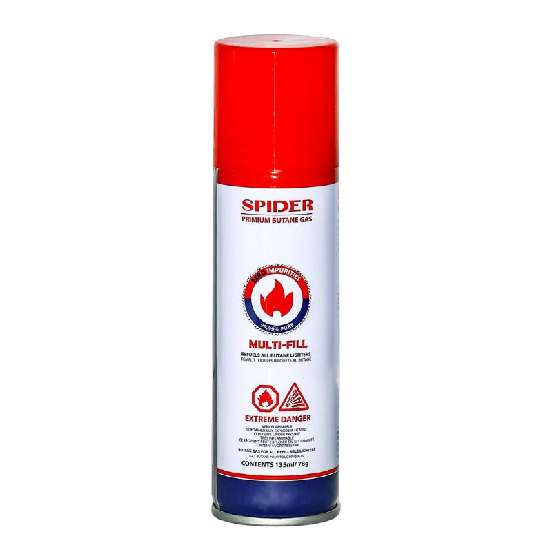 Spider Premium Butane Gas 135ml - 20/Display