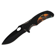 MSK086 - Black Deer Graphic Folding Knife
