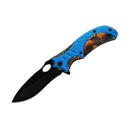 MSK087 - Blue Deer Graphic Folding Knife