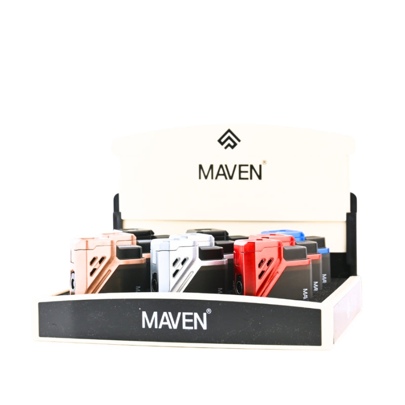 Maven Prime Triple Jet Flame Lighter Display of 9