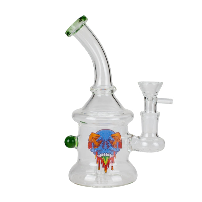 6.5" Cartoon Print Glass Bong comes with Percolator (F230829-1E-Sticker 4)
