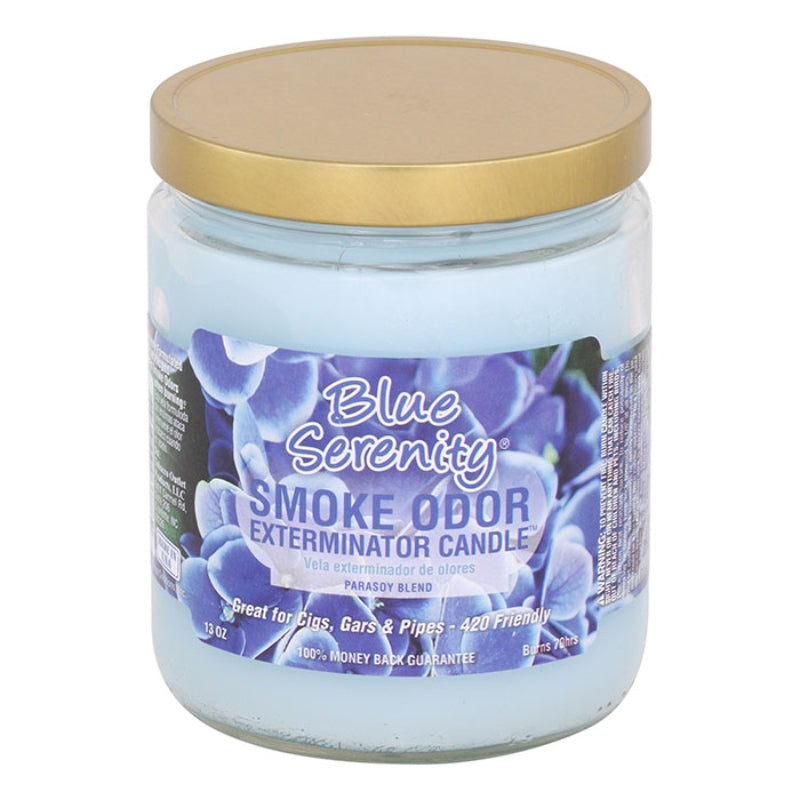 Blue Serenity Smoke Odor Year-Round Fragrances Exterminator 13oz Candle