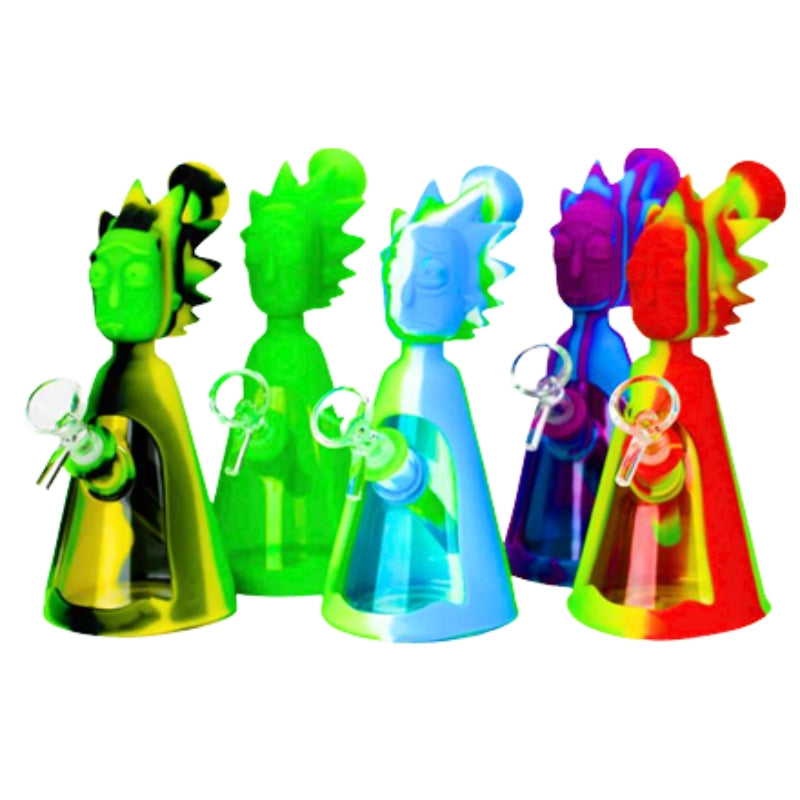 MSTS108 - Cartoon Scientist Silicone Bong with Glass Bowl