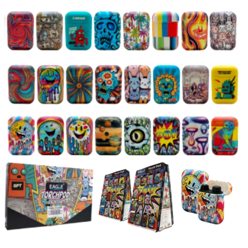 PT191CE - Eagle TorchPod Light – Colorful Artistic Earbud Cases - 24/Display