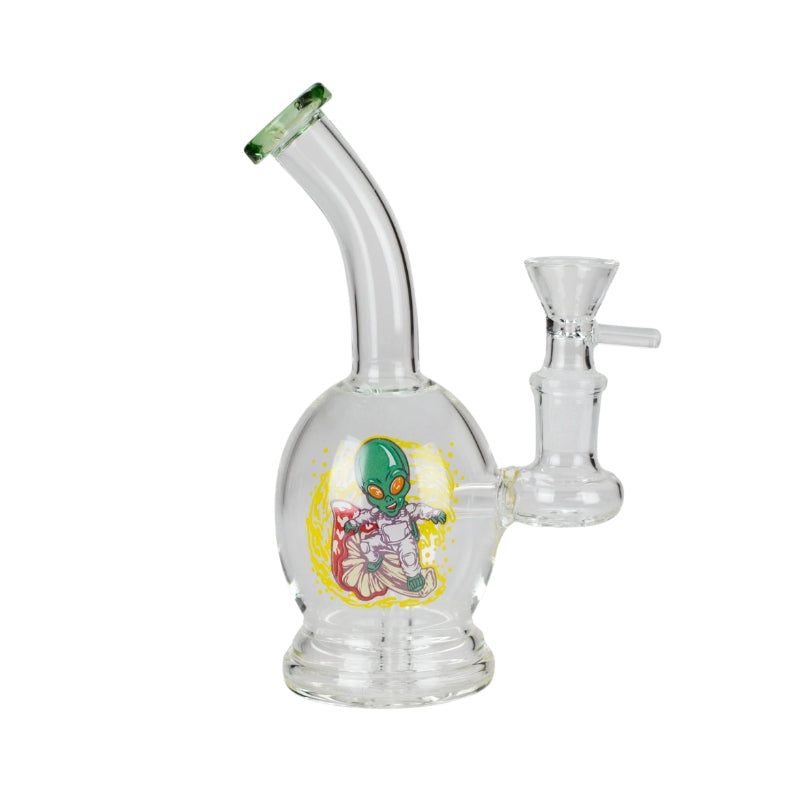 6" Cartoon Print, Glass Bong comes with Percolator (F230829-2C-Sticker 2)