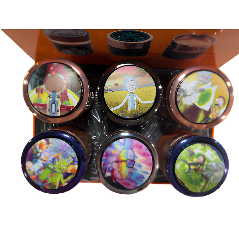 Spinnable Rick & Morty Cartoon Sticker Grinder – MG-064-10