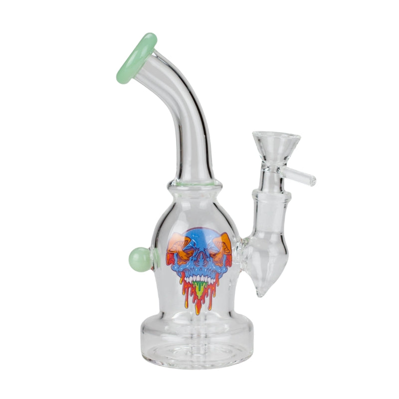 6" Cartoon Print, Glass Bong comes with Percolator (F230829-2B-Sticker 4)
