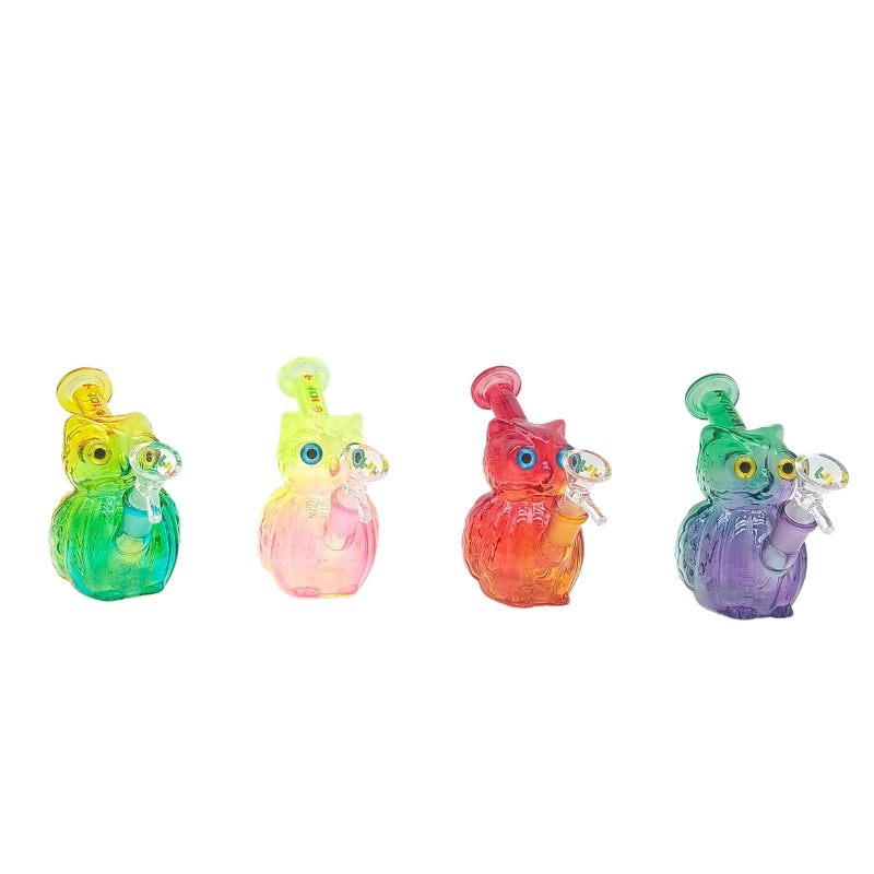 4.5-Inch Owl Shape Color Glass Mini Rig (MST209)