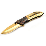 MSK008 - Gold Folding Pocket Knife