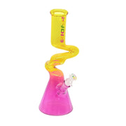 MST081 - 14-Inch Colored Glass Beaker Bong with Curved Neck