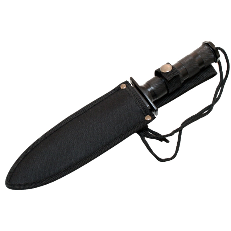 5818 - 10.5" Black Blade Survival Knife with Sheath Heavy Duty