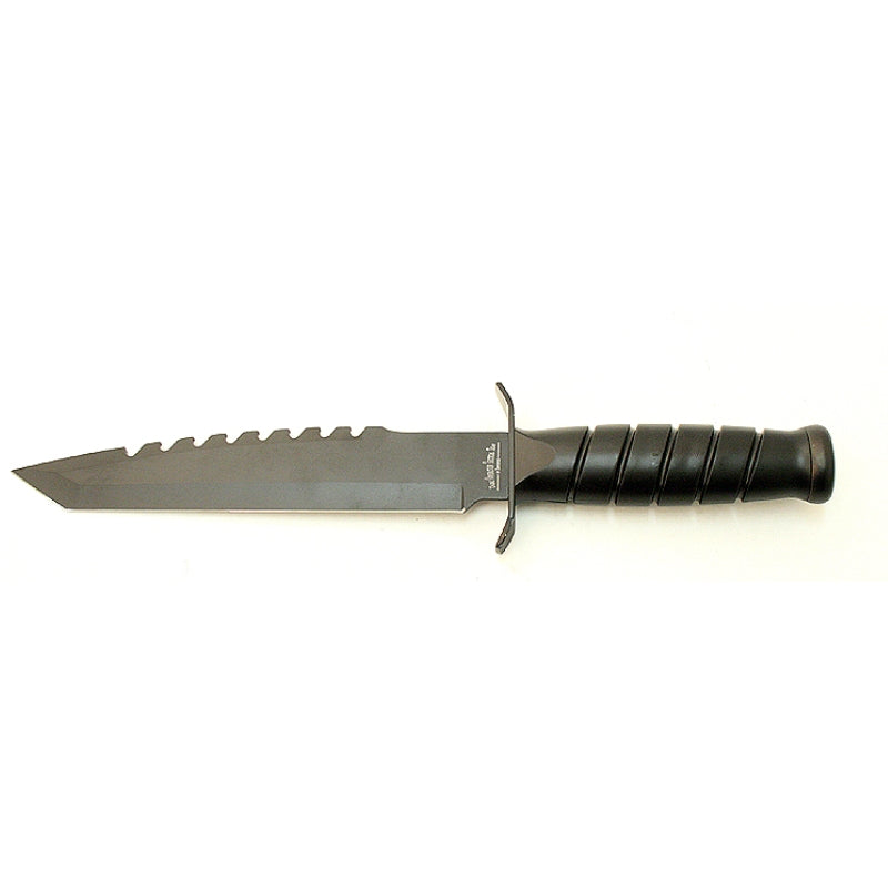 5414 - Black Serrated Hunting Knife W/Sheath