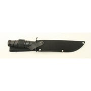 5414 - Black Serrated Hunting Knife W/Sheath