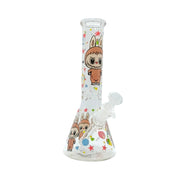 10-Inch Cartoon Print Glass Beaker Bong (MST199)