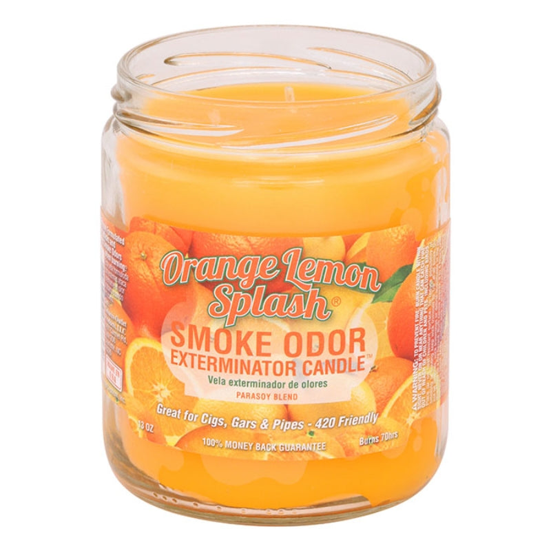 Orange Lemon Splash Smoke Odor Year-Round Fragrances Exterminator 13oz Candle