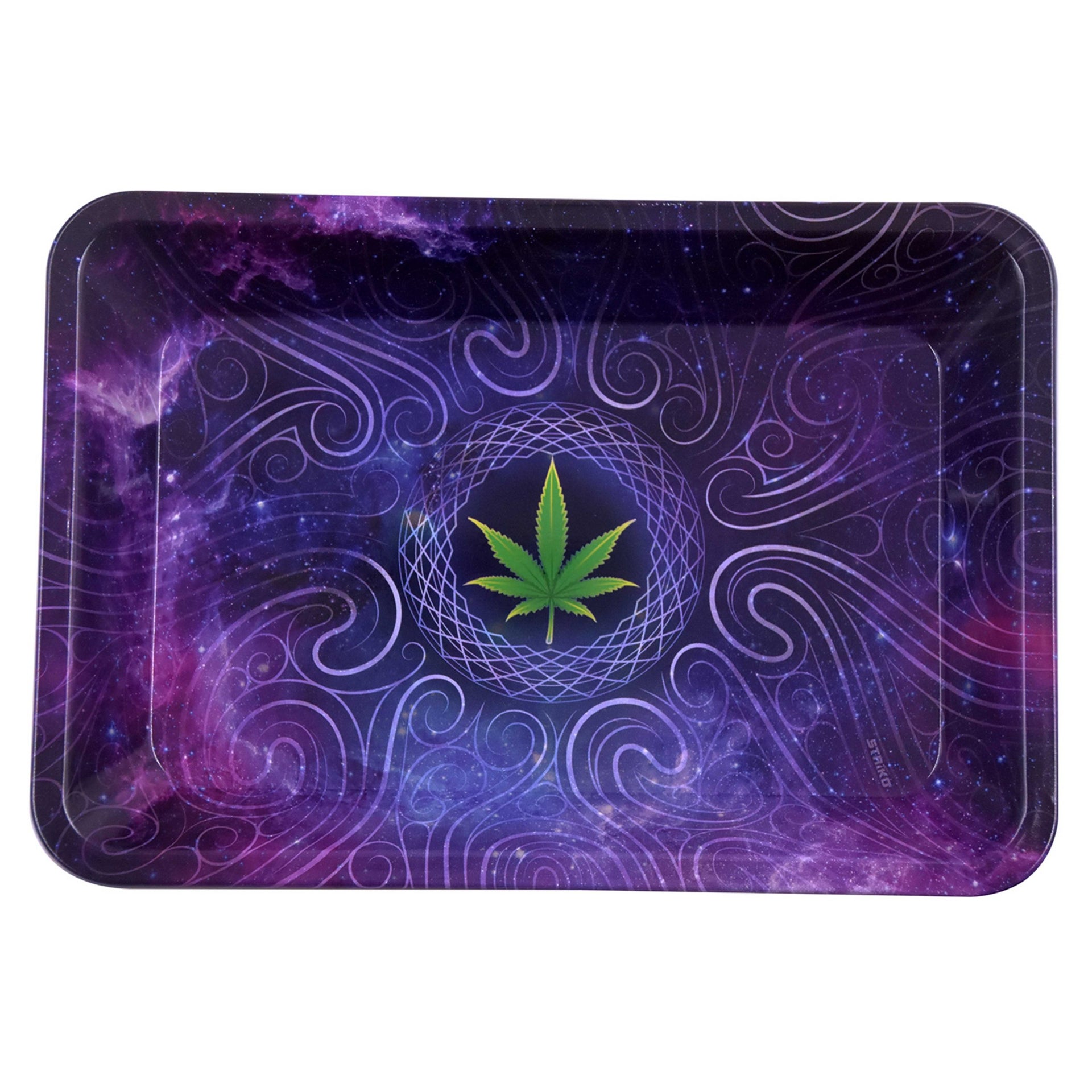 Weed Leaf Design Aluminium Rolling Tray - (MT43-1)