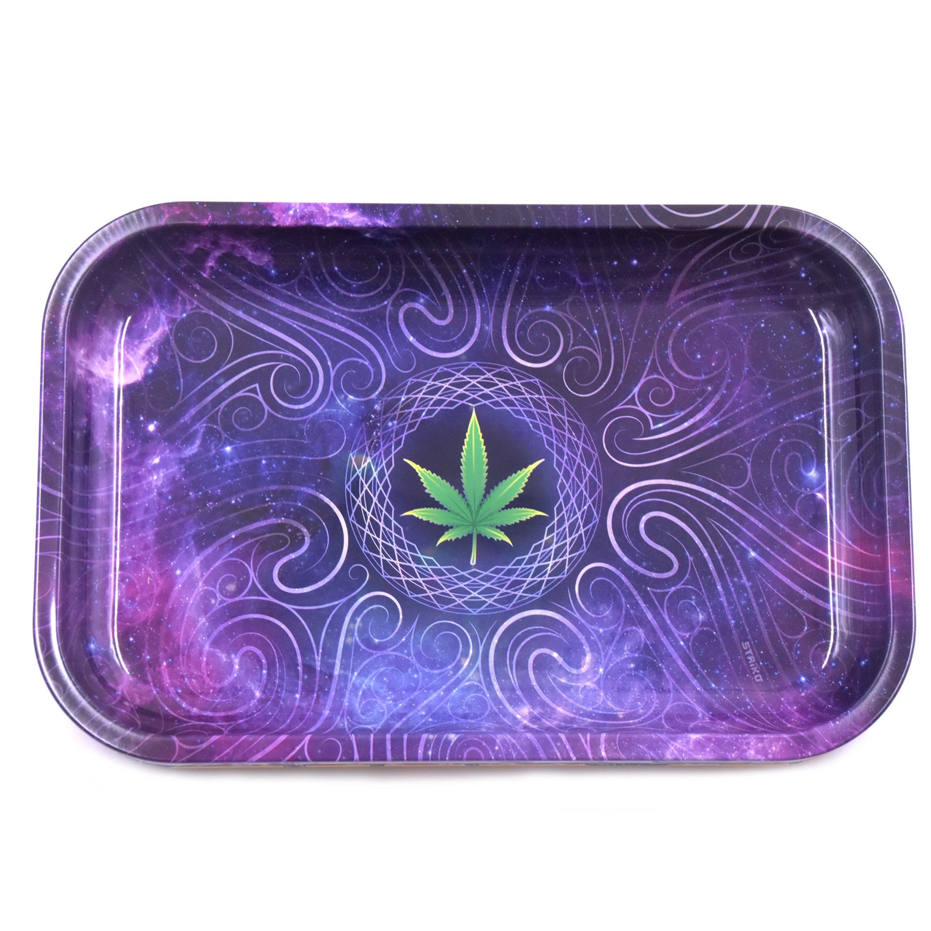 Weed Leaf Design Aluminium Rolling Tray - (MT43)