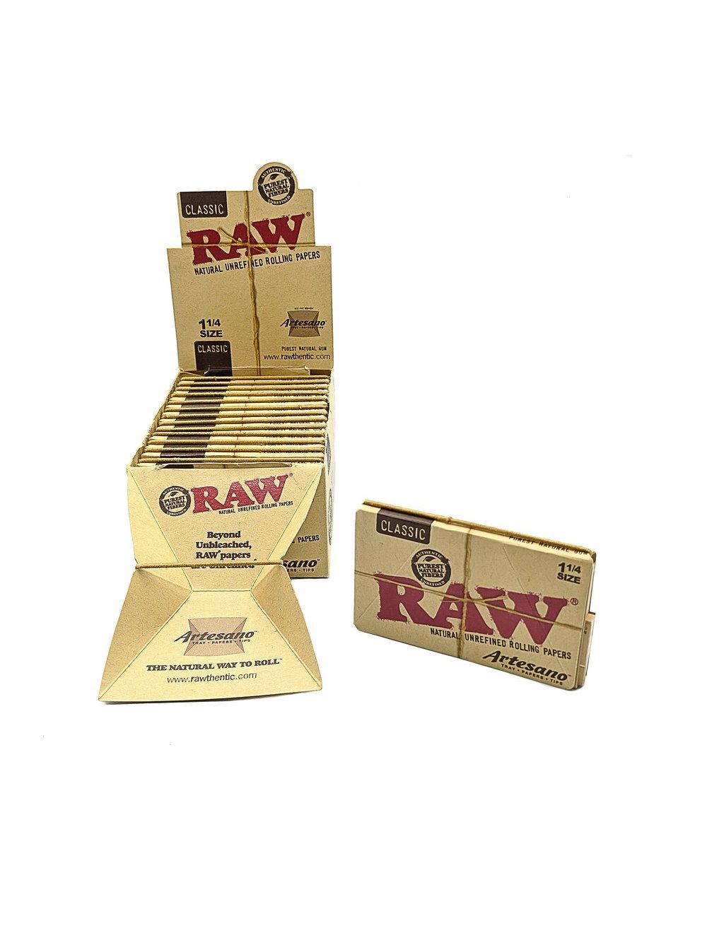 Smoking:Rolling Papers And Hemp Wraps:Raw:Raw 1- 1/4 - Artesano w/ Tips and Tray