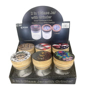 GR-05 - POSH 2-in-1 Glass Herb Jar with Grinder - 6/Display