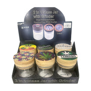 GR-04 - POSH 2-in-1 Glass Herb Jar with Built-In Grinder - 6/Display
