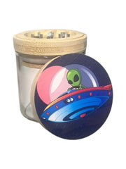 GR-07 - POSH 2-in-1 Glass Herb Jar with Grinder - 6/Display