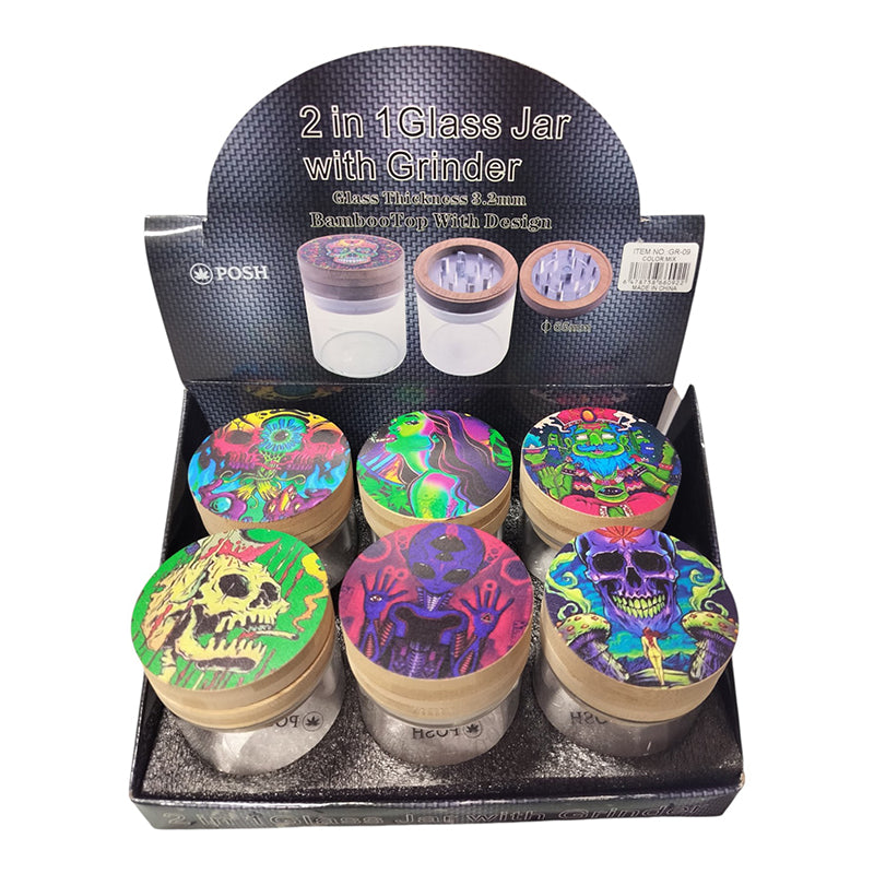 GR-09 - Grinders Neon Skull & Alien Art Collection- 6/Display