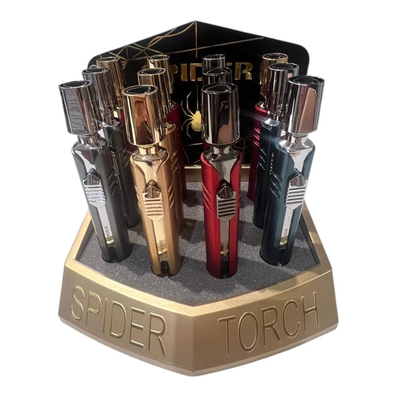 SP-993A Spider Refillable Butane Torch Lighter-12/Display