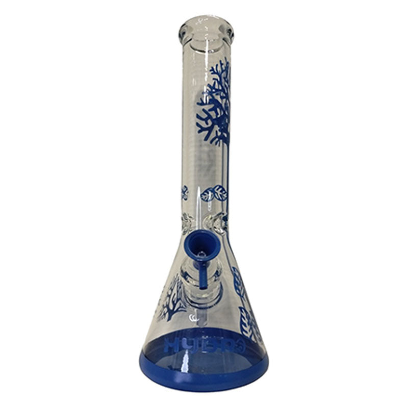 14" Tree Design Hydro Glass Bong  (MST048)