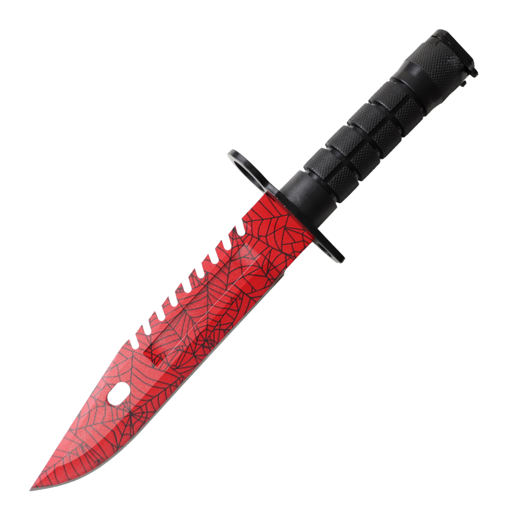 13551 - Defender-Xtreme 13" Red Spider Blade Abs Handle Survival Knife With Sheath