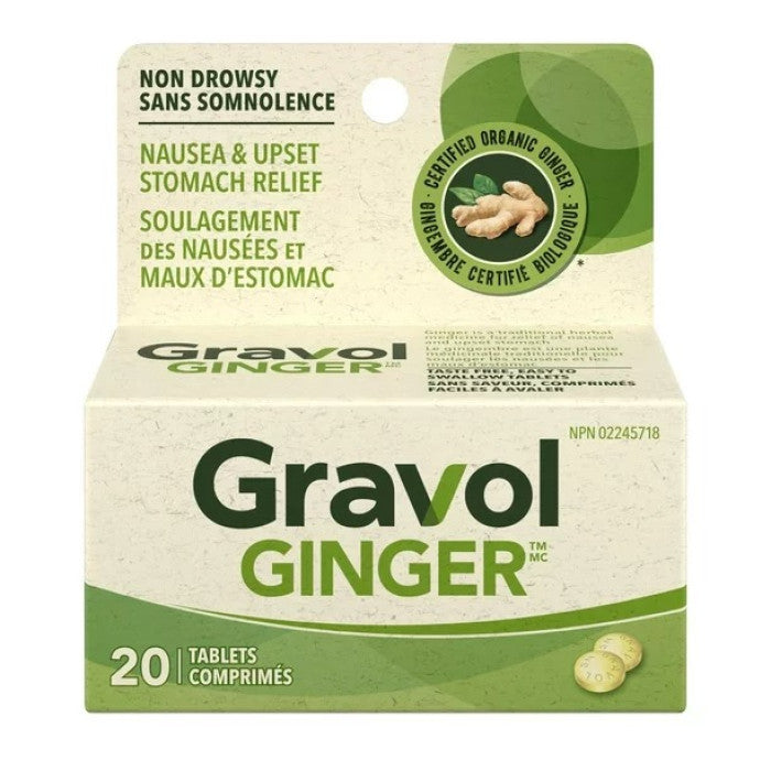 Gravol Adult Ginger (Green) 20 Ct