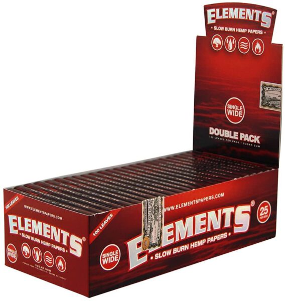Red Elements Hemp Cigarette Papers - Single Wide Double Window CP1069