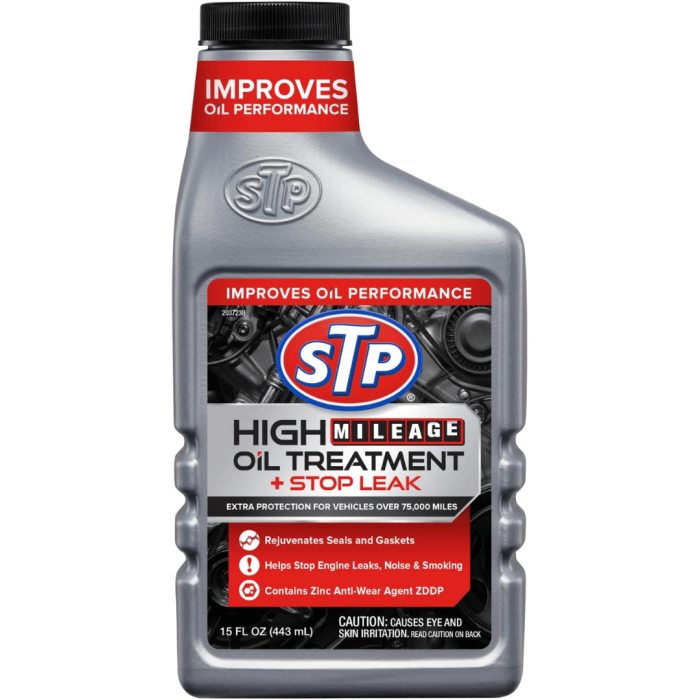 STP High Mileage Oil Treatment, Stop Leak Formula 15 FL OZ