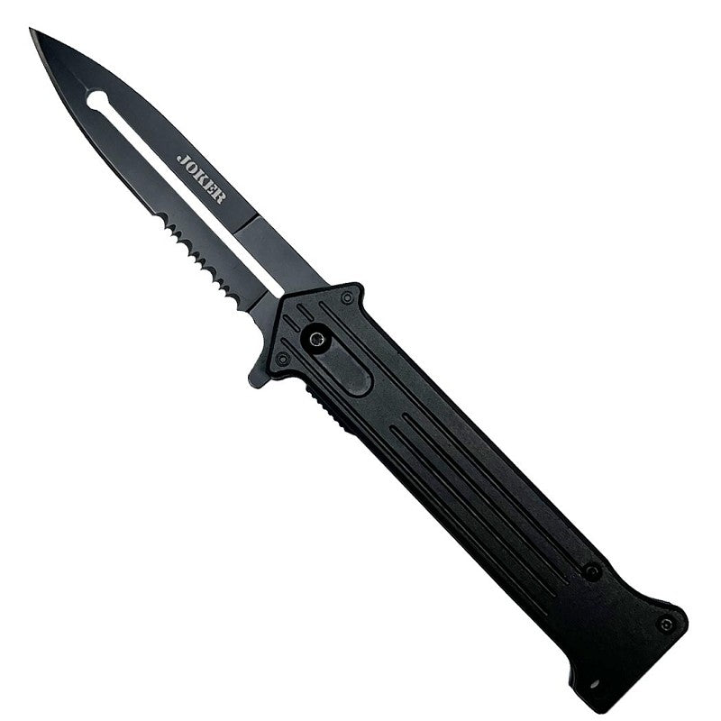 13978 - 8.5" All Black 3CR13 Stainless Steel with Belt Clip