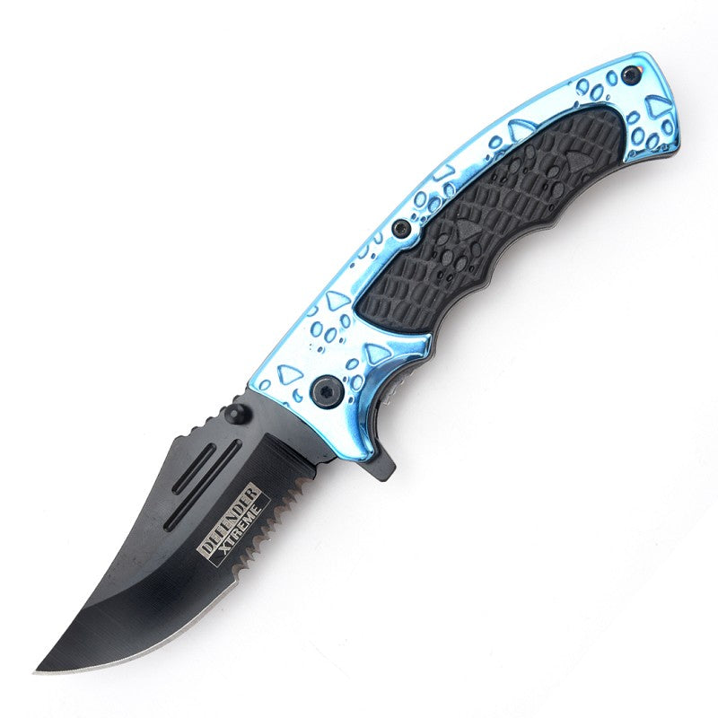 14662 - Defender-Xtreme 8.25" Blue ABS Handle 3CR13 Steel