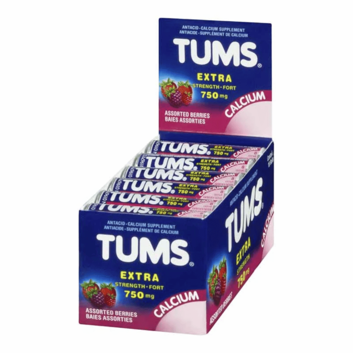 Tums Extra Strength 750mg Single Roll 18 Ct