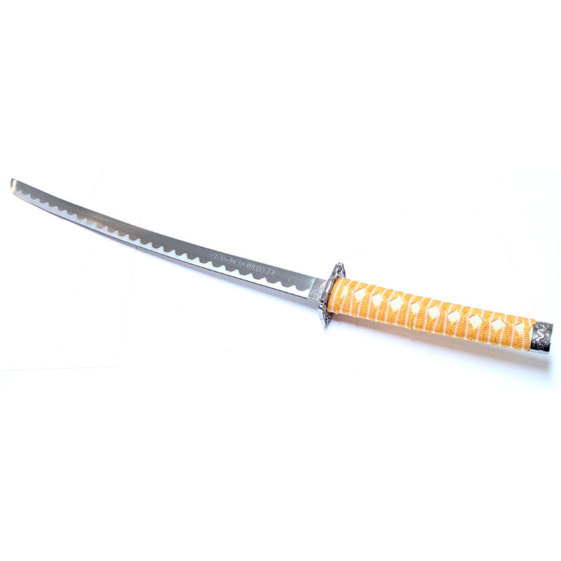 3 Pc Yellow & Orange Dragon Design Samurai Katana Swords Set with Stand (2209)